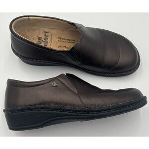 Finn Comfort Women's 37 6.5 Brown Leather Newport Arch Support Slip On Shoe